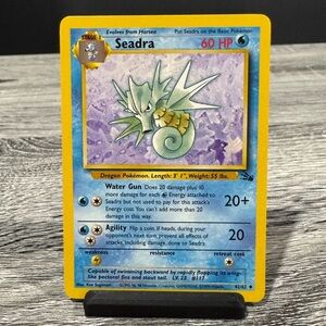 Pokémon | Fossil #42/62: Seadra (1999) - Vintage Collectible Trading Card